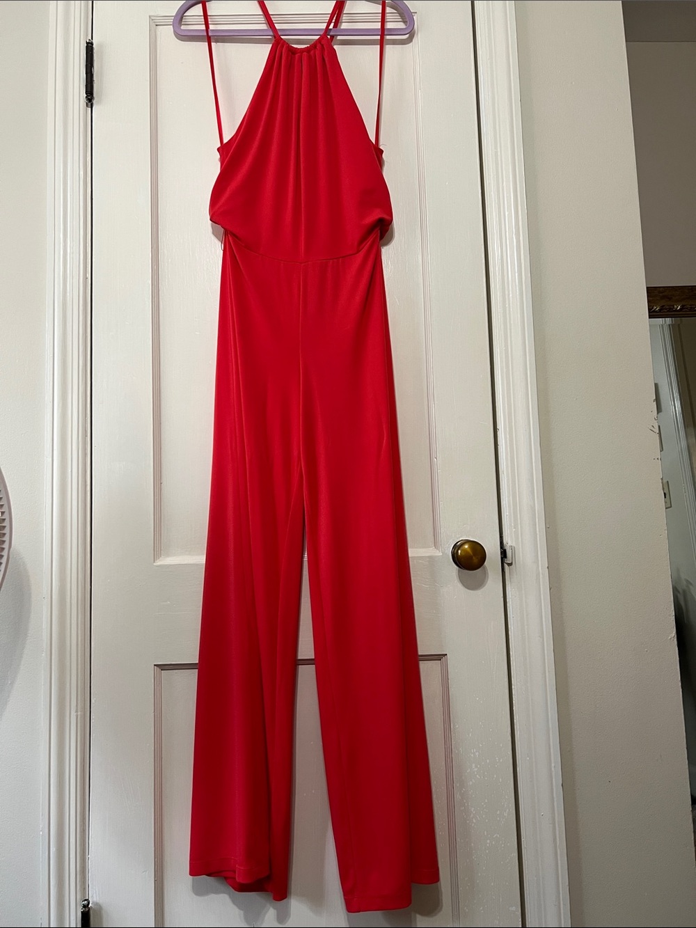 Ralph Lauren Red Halter Wide-Leg Jumpsuit